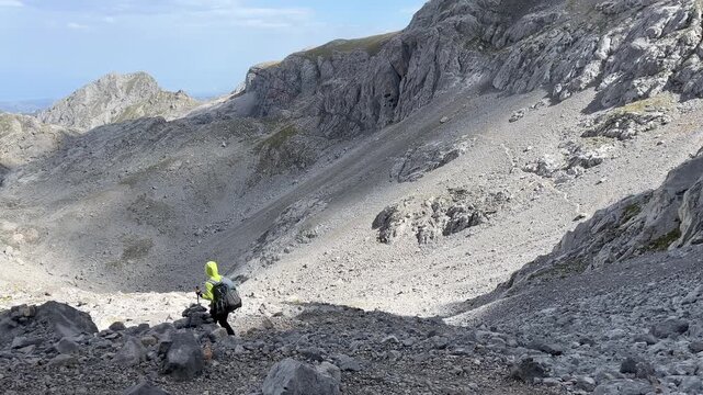 through the Western massif in the Picos de Europa National Park, Castile and Leon, Spain