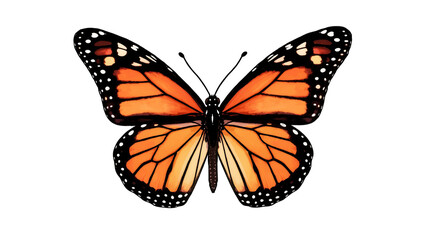 Vibrant Monarch Butterfly with Orange Wings and Black Veins © Andrei