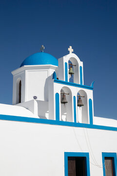 Blue domed church in Greece