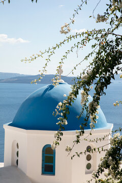 Blue domed church in Greece