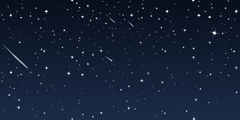 starry night sky with shooting stars dark blue background © ChandanaRani