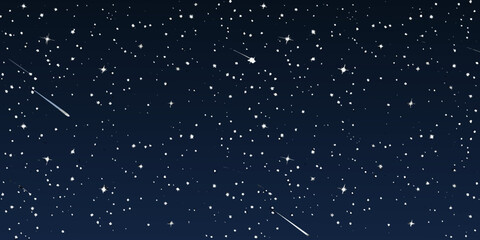 starry night sky with shooting stars cosmic background © ChandanaRani