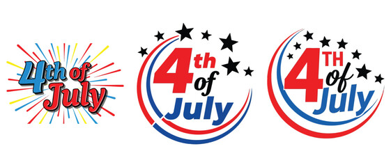 Obraz premium Fourth of july patriotic emblems with stars and stripes festive holiday designs high quality