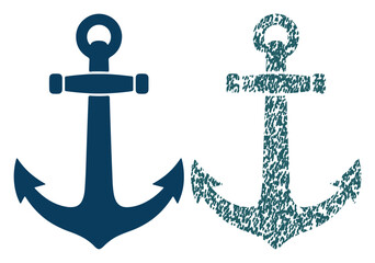 Two nautical anchors side by side, one solid and one textured, symbolizing maritime strength and tradition. © tanbirmiah