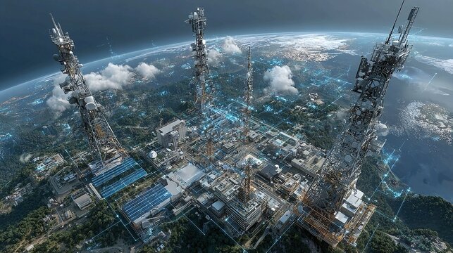 Satellite telemetry signal decoding infrastructure systems concept AI guided data interpretation real time monitoring scalable space communication infrastructure platforms