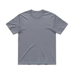 Naklejka premium Plain gray crew neck t-shirt isolated on a white background, for apparel branding, and mockup