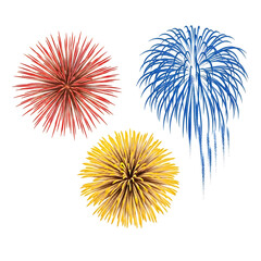 Obraz premium Vibrant particle simulations of exploding fireworks in motion