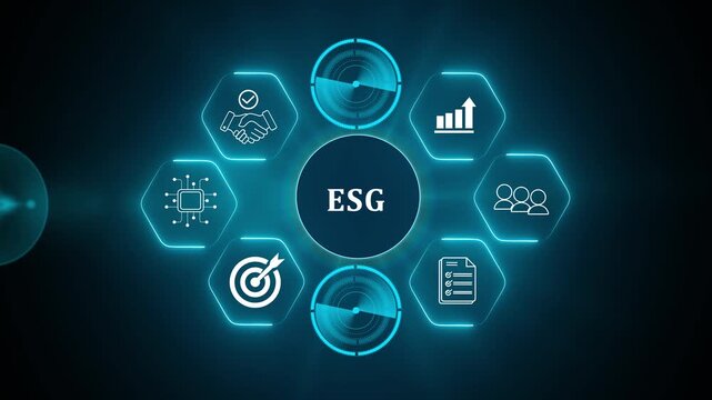 ESG integration concept. Positive impact to environmental, social and governance. Challenging ESG goals. ESG impact investing. Ethical and sustainable investing. Enhance ESG alignment of investments