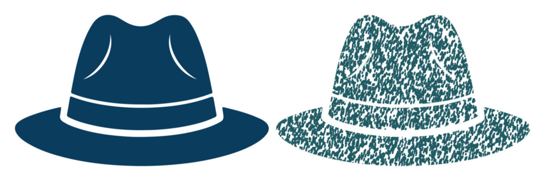 Two hats, one classic and one textured, symbolizing choice and style