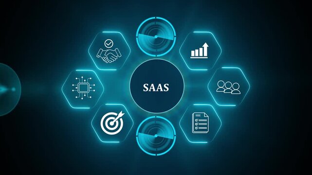 Software as a Service SaaS. Software concept. Business, modern technology, internet and networking concept.