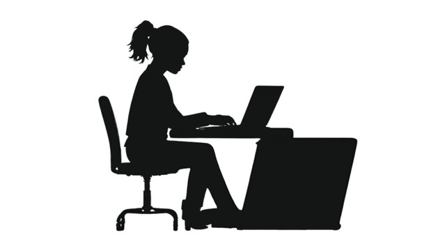 Student working at a desk uses a laptop to complete assignments in a quiet learning environment.