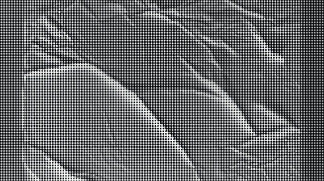 A microscopic view of crumpled fabric texture with transparent background