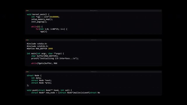 Computer Programming Screen Displaying C Language Code