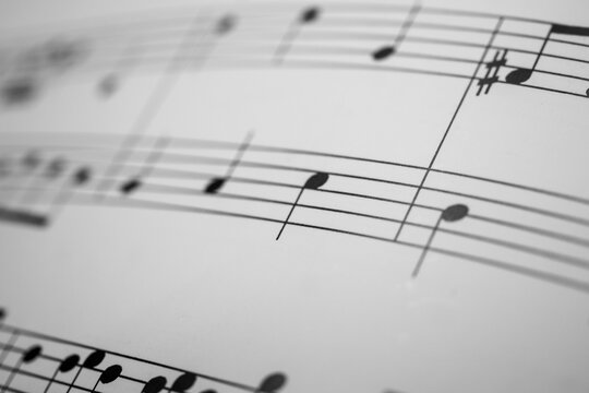 Abstract Close-Up of Printed Musical Score