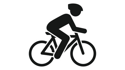 Cyclist silhouette icon black and white vector illustration of a bicycle rider © MDSAEEM