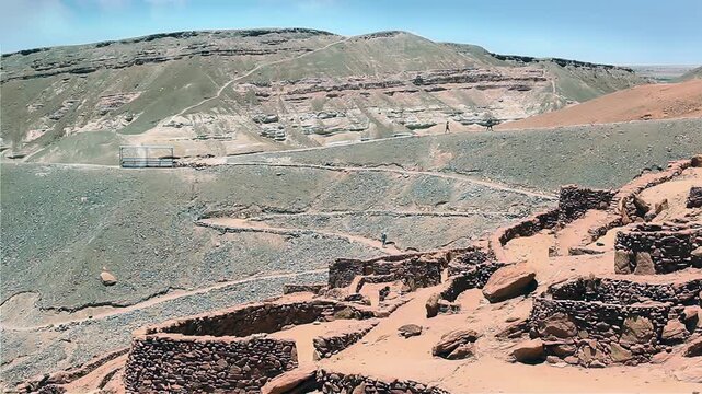 Archaeological Site Of Pukara De Quitor With Hiking Trails In Chile - 4K