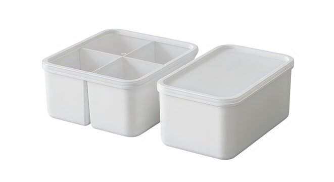 Three stacked white foam blocks or packaging cubes