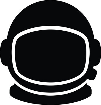 Minimalist astronaut helmet silhouette icon for space exploration themes scientific projects and modern web interface