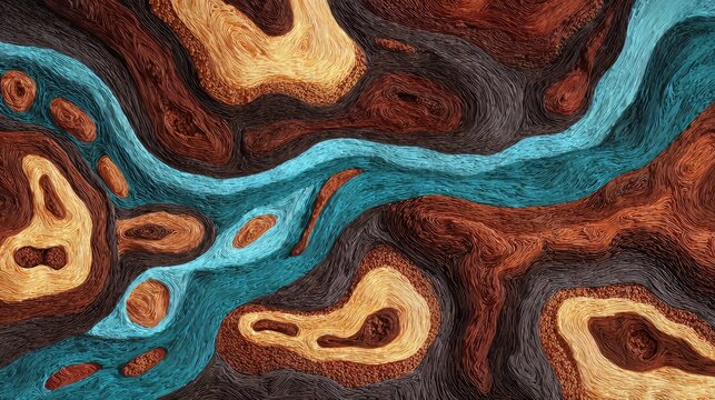 A retro-style cartoon oil painting rendered as a 2D illustration, featuring a textured backdrop with unique painterly forms. 