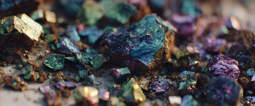 Small heap of minerals mined from a rare earth deposit