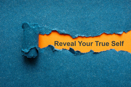 Reveal your true self concept. Personal identity discovery.