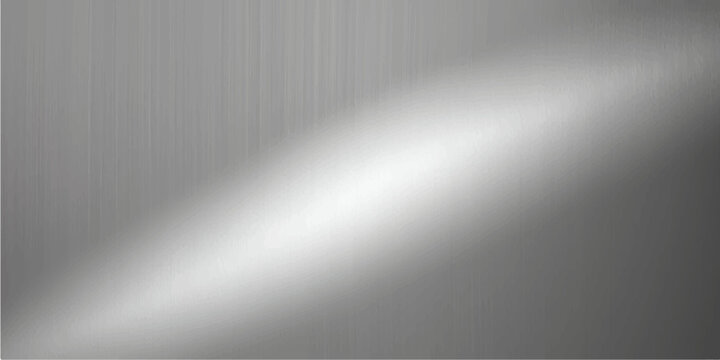 A polished silver brushed metal texture background features a shiny stainless steel surface with a light gray metallic pattern on a sleek aluminum plate wallpaper