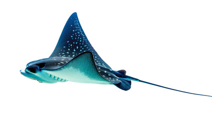 Spotted Eagle Ray Swimming Gracefully with Long Tail Fin © Marigold