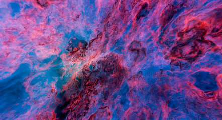 Colorful Cosmic Nebula Clouds in Space — Vibrant Abstract 3D Rendering of Interstellar Gas © edb3_16