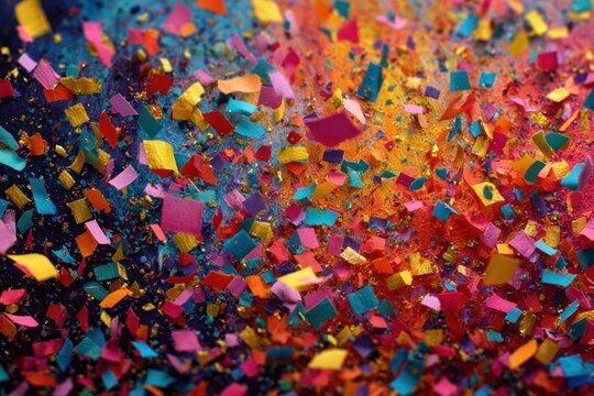 Golden Ticker Tape Parade Abstract Celebration