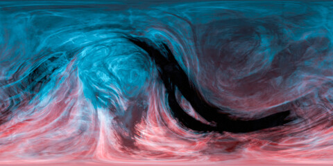 Abstract Nebula Vortex in Space With Turbulent Blue and Red Clouds — 3D Rendering © edb3_16