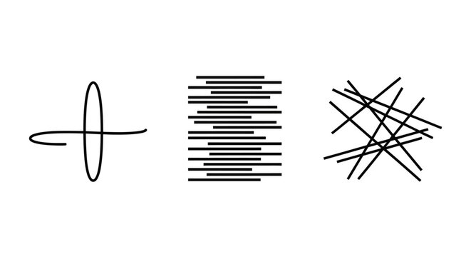 Abstract Geometric Lines: Ellipse, Parallel Lines, Random Intersections
