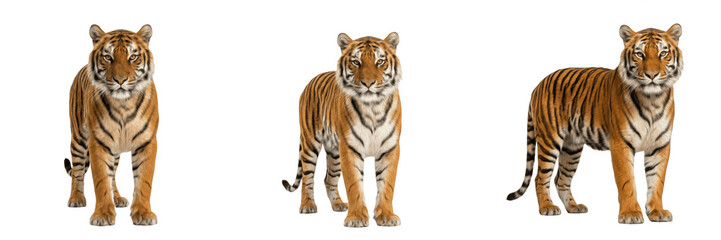 Fototapeta premium Bengal Tiger Walking Profile Big Cat Predator PNG