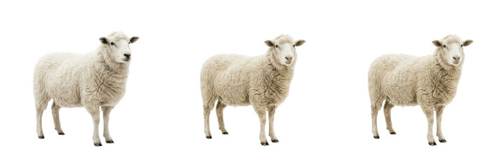White Woolly Sheep Standing Farm Livestock PNG © Ibrar