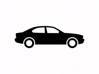 Fototapeta premium Car icon for transportation and automotive concepts, simple vector silhouette