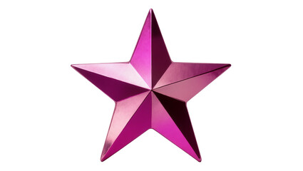 Obraz premium Metallic magenta star shape with reflective surface