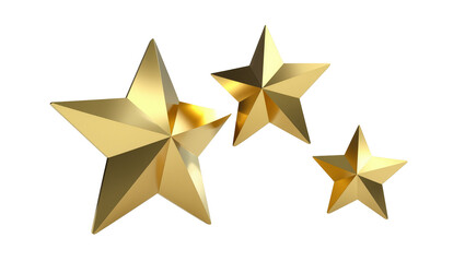 Obraz premium Shiny golden stars of varying sizes arranged in a row
