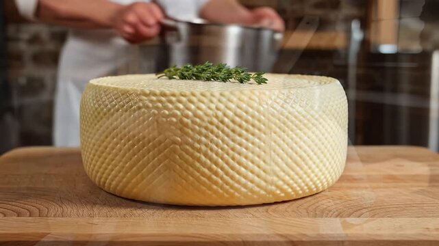 Artisan Cheese Making Process From Curds to Finished Wheel.
