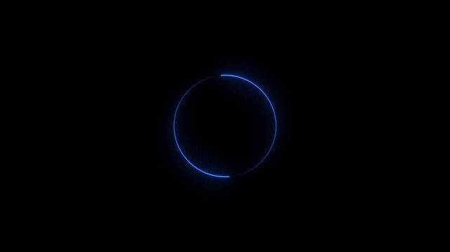 Neon light glowing circle frame background animation. Beautiful colorful neon circle frame loading icon