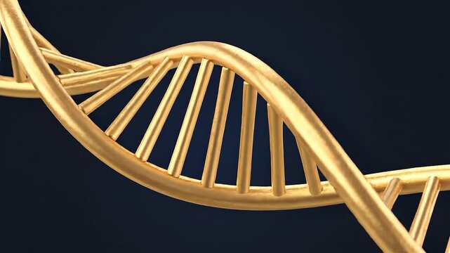 Golden DNA double helix structure