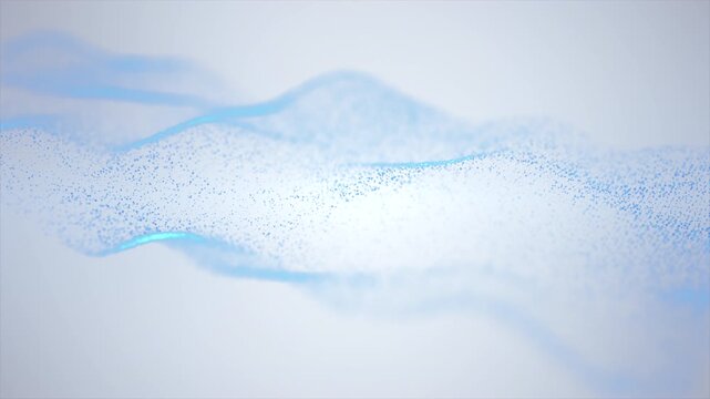 Blue abstract digital waves motion on a white background. Information technology concept, big data flow, best for business and product presentations, and banners. Vibrant, dynamic waves background. 4k