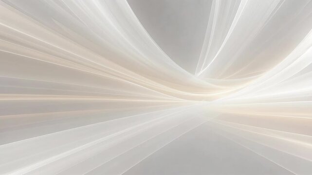 Soft abstract white flowing lines in smooth artistic style on light background, concept of motion and elegance