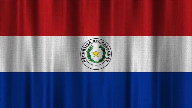 Paraguay Flag Animation With Fabric Texture