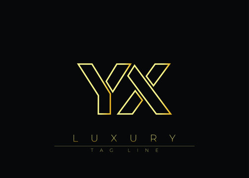 YX Golden Modern Luxury Logo Design. This logo Conveying premium branding, minimalist luxury and modern geometric typography for corporate identity, product packaging and stylish design.