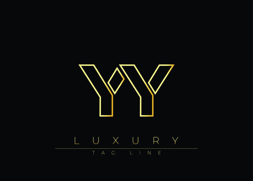 YY Golden Modern Luxury Logo Design. This logo Conveying premium branding, minimalist luxury and modern geometric typography for corporate identity, product packaging and stylish design.