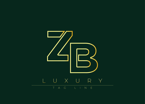 ZB Golden Modern Luxury Logo Design. This logo Conveying premium branding, minimalist luxury and modern geometric typography for corporate identity, product packaging and stylish design.