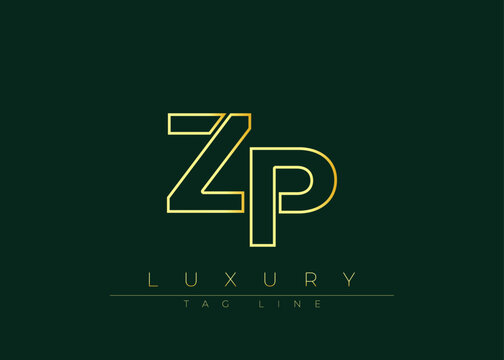 ZP Golden Modern Luxury Logo Design. This logo Conveying premium branding, minimalist luxury and modern geometric typography for corporate identity, product packaging and stylish design.
