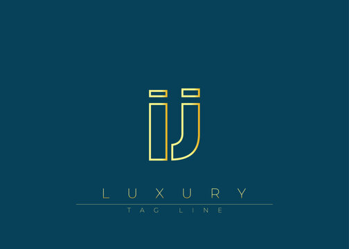 IJ Golden Modern Luxury Logo Design. This logo Conveying premium branding, minimalist luxury and modern geometric typography for corporate identity, product packaging and stylish design.