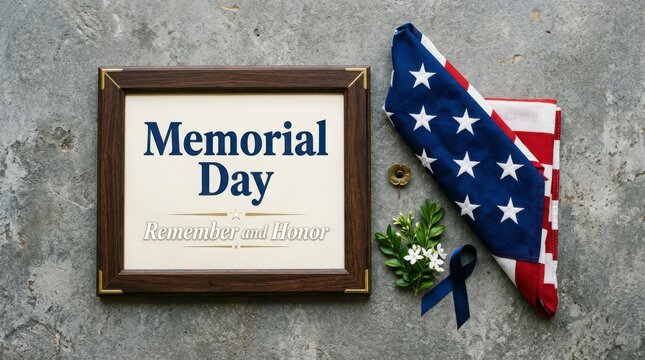 memorial day remembrance box with american flag