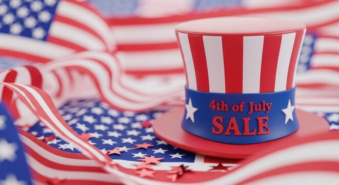 Independence day sale patriotic american flag uncle sam hat promotion
