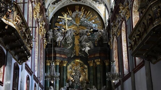 Ornate Baroque altar in Jasna Gora Basilica, Czestochowa, Poland